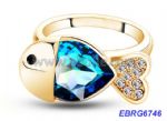 Cute Little Fish Crystal Metal Alloy Ring 