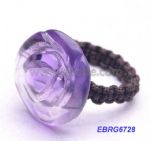 Natural crystal hand knitted rings