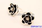 Enamel flower metal rings
