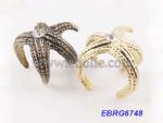 Retro starfish shape metal rings