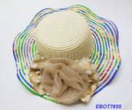 Coloful Brim Big Flower Straw Hat