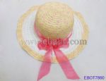 Novelty Straw Hats with Beautiful Flower 