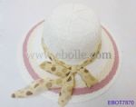 Exquisite Straw Hats Decorate with Polka Dot Ribbon