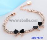 Bow decoration crystal bracelet