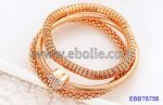 Three layers bracelet with crystal heart decoration