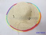 Personalized Straw Hats with Rainbow Brim