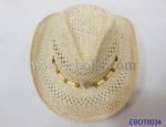 Simples Cowboy Straw Hats with Beaded Ropes