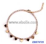 Crystal bangles with heart drop