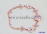 Fashion Clover Rose Gold Bracelet with Crystal 