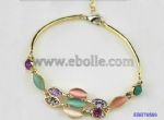 Opal bangles with crystal inlay