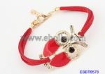 Metal owl rope leather bracelets