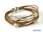 Multilayer pandora rope leather bracelet 