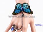 Embroidery butterfly bangle with ring sets