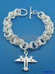 Airplane shape metal bracelet