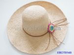 High-Grade Wide Brim Straw Hats with Weave Flower Decoration