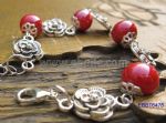 Vintage metal rose flower bracelet