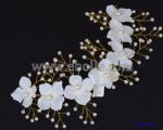 Bridal white headband with pearls