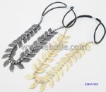 Graceful leaves crystal alloy hairband