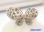 Butterfly-shaped Fashion Brooch, Made of Metal Alloy and Czech Stones