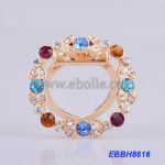 Trendy Transparent Rhinestone Brooch with Colorful Crystal