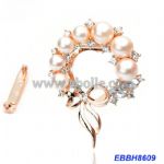 Fashion imitation pearl brooches with rhinestones/pearls