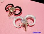 Metal Goat Enameled Diamante Brooch