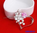 Custom Heart-shaped Crystal Brooch