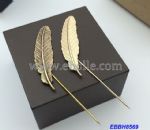 Metal Feather Brooches