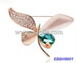 Butterfly Brooches Decorate with Opal and Crystal