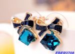 Alloy Bowknot Crystal Stud Earring