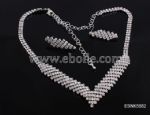 Claw Chain Wedding Necklace with Matching Earrings