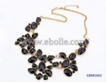 Fashion and Vogue Metal Necklace, Opaque Resin Stones and Gold plated