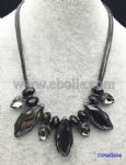 Black stone pendant necklace