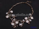 Charming Goddess Pearl Rhinestone Branches Necklace