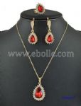 Ruby crystal design jewelry sets