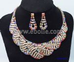 Necklace and Earring Set Colorful Crystal Decoration