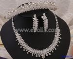 Silver plated alloy rhinestone bridal sets, made of rhinestone silver