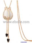 Tulip with crystal decoration necklace