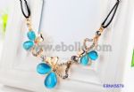 Refreshing bule rhinestone necklace