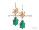 Metal earring with resin water drop