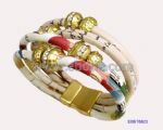 Fashionable Leather Bracelet with Charms Decoration