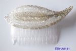 Leaf Shape Beaded Hair Comb