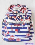 Trendy printed canvas backpack