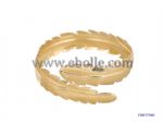Personalized Gold-plated Metal Bangle with Leaf Design