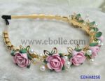 Vintage pearl gold-plated alloy leaves headband for lady