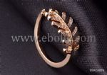 Simple Fashion Gold Alloy Leaves Rhinestone Rings