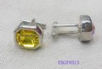 Stainless steel cufflink decorate with crystal