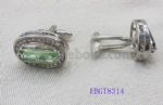 Stainless steel cufflink decorate with rhinestone