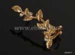 Gold plating leaves earrings
