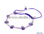 Purple transparent beads bracelet